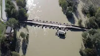 L'arrivo della piena del Po a Borgoforte visto con il drone