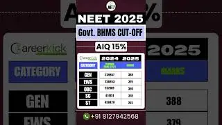 BHMS cutoff 2025 | AIQ 15% #bhms #bhmscutoff #neet2025