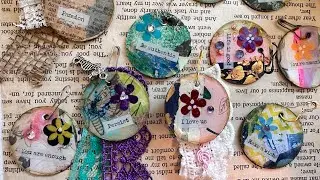 Charms for junk journals and revealing our marbled papers!