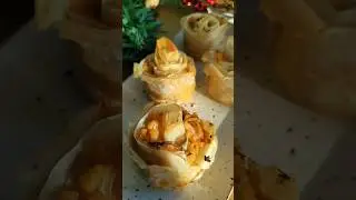 Flores de pescado y marisco en masa filo 🦐 #aperitivo #recetasfaciles #recetasnavide&ntilde;as