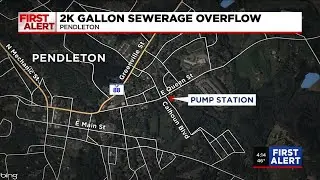 2K gallon sewer overflow occurred during power outage in Pendleton, officials say