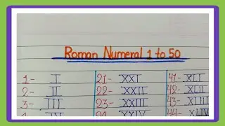 Roman Numeral From 1 To 50/From 1 To 50 Roman Numeral/ Roman Numeral 