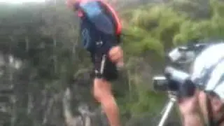 BASE Jumping Minyon Falls near Byron Bay Australia - Lucky Chance.wmv