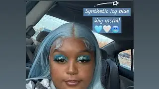 Synthetic icy blue wig install 🩵🤍🥶