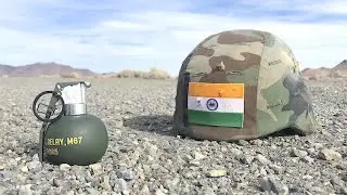 Граната против индийского военного шлема