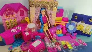 7:01) satisfying with unboxing cute baby girl kitchen set toys video// Mimi toys MASS 🌈 video 