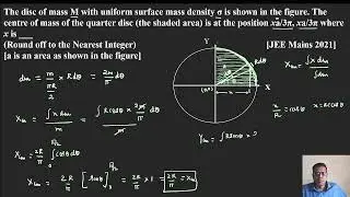The disc of mass M with uniform surface mass density &sigma; is shown in the figure.