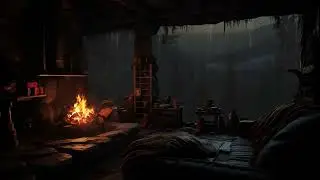 Gentle Rain & Fireplace Sounds (No Ads) 🌧️ Cozy Cabin Ambience for Rest