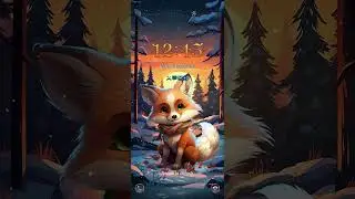 Galaxy Premium Theme - Winter Sunset Fox Animated Lockscreen