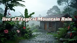 LIVE of Tropical Mountain Rain | Indonesian Jungle Cabin Ambience | Relax, Sleep, Study ASMR 🌿