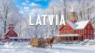 Зима в Латвии 4K ❄️ Волшебная зима: заснеженные леса, замерзшие реки и балтийская природа