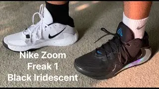 Giannis Antetokounmpo Nike Zoom Freak 1 Black Iridescent on feet #nike#nikezoomfreak1#giannis#