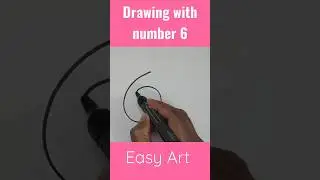 snail 🐌 draw picture using number 6 #shorts
