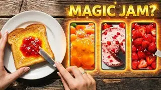 Scooping Out of Mobile Screen  Digital Food Spreading – Nutella, Peanut Butter & Jam | ASMR Items