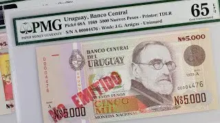 5000 Nuevos Pesos Banknote, Uruguay 1989 | PMG Banknote