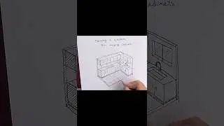 Drawing a kitchen from hanging cabinets freehand
