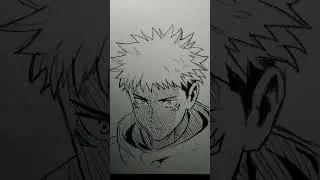 Dessin de yuji  de jujutsu kaisen r&eacute;alis&eacute; avec ARdrawing application de dessin #dessin #drawing