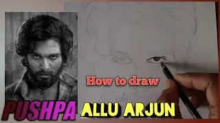 How To Draw Pushpa Allu Arjun //Outline & Shading Tutorial Video//Pushpa Movie @AlluArjun  Drawing