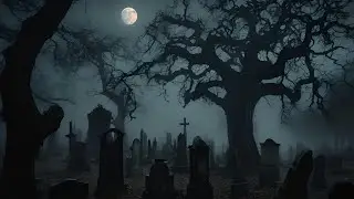 🎃 Halloween Cemetery Ambience | Spooky Night Sounds & Eerie Halloween Music 🕯️