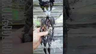 I created a little dark moth faerie. 🩶🩶🩶 Love, Paula Casey McGee www.patreon.com/paulasdollhouse