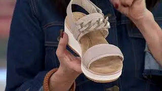 Clarks Collection Leather Wedge Sandals - Wrenly Eve on QVC