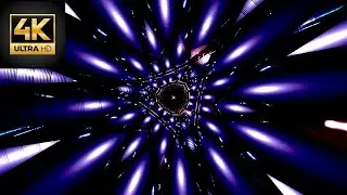 Sci-Fi space corridor - Relaxing & Satisfying NEON VJ loop for techno music - 4k wallpaper | 2hours