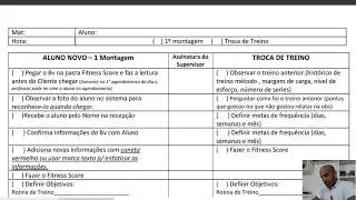 Treinamento Montagem de Treino e Troca de Treino - Check List - Professores de Muscula&ccedil;&atilde;o