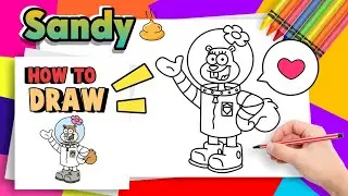 How to Draw SANDY CHEEKS | SPONGEBOB SQUAREPANTS ||Step By Step Tutorial | Azkerb