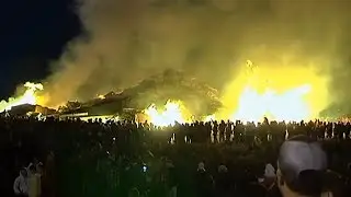 Massive bonfire is a BIG tradition for this high school's pep rally