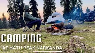 Night Camping at Hatu Peak 🌄 | Shimla Adventure by Bike ❤️ #hatupeak #hatu #shimla #narkanda