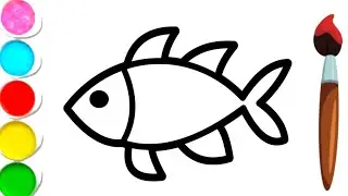 Fish drawing tutorial for kids and toddler's | how to draw fish 