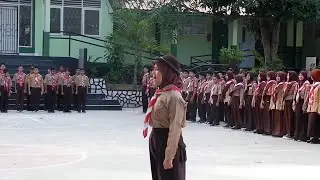 Upacara Penerimaan Tamu Penggalang Gudep K.H Agus Salim MTsN 1 Baubau 2023