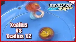 OLD vs NEW! XCALIUS vs XCALIUS X2!! Beyblade Burst Battle (Hasbro)