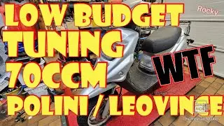 70CCM Low Budget Tuning Polini Leovince Sportauspuff Sport Zylinder Kolben 70 Auspuff mehr Leistung