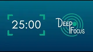 1 Hour Pomodoro Focus Timer | 2 x 25/5 Work Sessions | Gentle Alarm | Calm Blue & Green