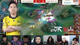 GILA SANZ!! DEFENSE VS 5 | SANZ SAVE OF THE DAY | REAKSI STREAMER FNATIC ONIC VS GEEK FAM MATCH 1