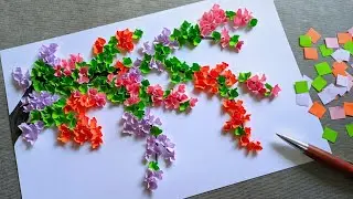 DIY Paper Tree Projects | How to Make 3D Paper Tree Bougenville