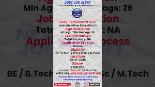 BARC 2026 OCES/DGFS Recruitment: Eligibility Criteria and Exam Date Details