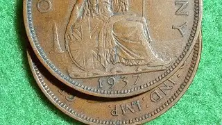 United Kingdom 1937 One Penny Coin Value