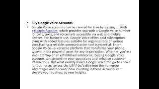 Buy Google Voice Accounts #getsmmus #account #googlevoice