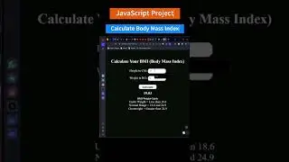 Build a BMI Calculator Using HTML, CSS & JS 🏋️♂️ | JavaScript Projects !