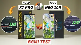 POCO X7 PRO vs iQOO NEO 10r - 120 FPS BGMI Test, Battery and Heating Test || Shocking😱#iqoo #poco 