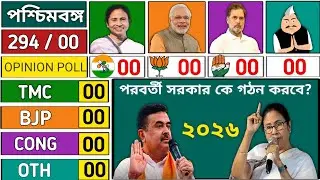 West Bengal Election 2026 Opinion Poll Survey, TMC, BJP CONG 