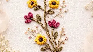 Mini Floral Hand Embroidery Design 🌼|Talented_Nijhat