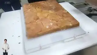 Pig skin jelly manual cutting VS ultrasonic cutting progress