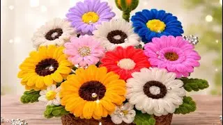 DIY GIFT  Ideas Gerberas C&oacute;mo hacer margaritas Gerbera con Linpiadores de tuberias 😍🔥🫶