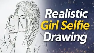 Realistic Girl Selfie Drawing 😍 | Pencil Sketch Art#tauseefart #drawing #sketch #easydrawing 