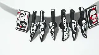 Horror Halloween Theme Shoe Charms Mixed Terror Tarot Card Halloween Skull Witch Knife Shoes Charm