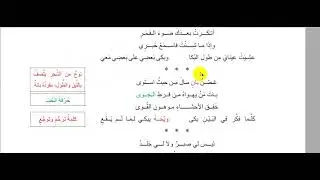 ٣١-موشح ابن زهر الإشبيلي الصف الثامن