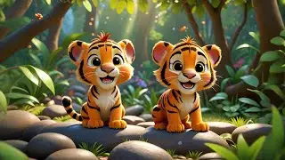 Four Baby Tigers Tap Their Feet | Jungle Beat Song for Kids | Nursery Rhymes and Learning Fun